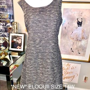 Eloquii tweed dress with silver shimmer